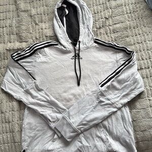 Adidas Men’s White and Grey Hoodie